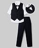 Mark & Mia Woven Full Sleeves Striped 3 Piece Party Suit With Bow Applique - Multicolor