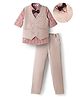 Mark & Mia Woven Full Sleeves Checks 3 Piece Party Suit With Bow - Multicolor