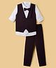 MARK & MIA Cotton Mixes Woven Full Sleeves 3 Piece Party Suit With Bow - Maroon