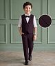MARK & MIA Cotton Mixes Woven Full Sleeves 3 Piece Party Suit With Bow - Maroon