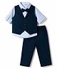 Mark & Mia Woven Full Sleeves Solid 3 Piece Party Suit with Bow - Multicolor