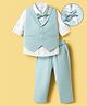 Mark & Mia Full Sleeves Cotton Woven 3 Piece Party Suit With Bow - Multicolor