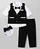 Mark & Mia Woven Full Sleeves Striped 3 Piece Party Suit with Bow - Multicolor