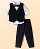Mark & Mia Woven Full Sleeves Solid 3 Piece Party Suit With Bow - Multicolor