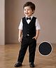 Mark & Mia Woven Full Sleeves Solid 3 Piece Party Suit With Bow - Multicolor