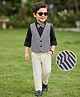 Mark & Mia Woven Full Sleeves Striped 3 Piece Party Suit With Bow Applique - Multicolor