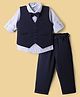 Mark & Mia Cotton Mixes Woven Full Sleeves Striped 3 Piece Party Suit With Bow - Multicolor