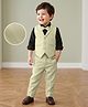 Mark & Mia Woven Full Sleeves Solid 3 Piece Party Suit with Bow - Multicolor