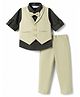 Mark & Mia Woven Full Sleeves Solid 3 Piece Party Suit with Bow - Multicolor
