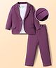 Mark & Mia Woven Solid T-Shirt & Trouser with Full Sleeves Blazer - Multicolor