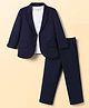 Mark & Mia Woven Full Sleeves Solid Blazer & Trouser with Inner Tee - Multicolor
