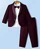 Mark & Mia Woven Full Sleeves Solid 3 Piece Party Suit with Bow - Multicolor