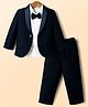 Mark & Mia Woven Full Sleeves Solid 3 Piece Party Suit with Bow - Multicolor