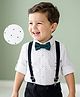 Mark & Mia Woven Full Sleeves Polka Dot Printed Party Shirt with Bow & Suspender - White