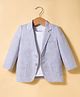 Mark & Mia Cotton Woven Full Sleeves Solid Party Wear Blazer With T-Shirt - Grey & White
