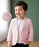 Mark & Mia Cotton Woven Full Sleeves Solid Party Wear Jacket With T-Shirt - Pink & White