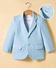 Mark & Mia Cotton Woven Full Sleeves Solid Party Wear Blazer With T-Shirt - Light Blue & White