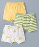 Babyhug 100% Cotton Knit Trunks With Taxi & Star Print Pack of 3 - Multicolor