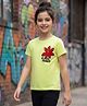 Arias 100% Cotton Knit Half Sleeves T-Shirt with Front & Back Floral Print - Limegreen