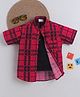 BAATCHEET Cotton Woven Half Sleeves Checked Shirt With Attached Tee - Red