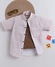 BAATCHEET Cotton Woven Half Sleeves Pin Striped Shirt With Attached Tee - Brown