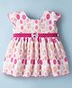 Twetoons Cotton Knit Half Sleeves Polka Dots Printed Frock - Pink