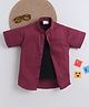 BAATCHEET Cotton Woven Half Sleeves Solid Shirt With Attached Tee - Maroon
