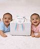 Little Hip Boutique Blush & Blue  Twin Brother & Sister Gift Hamper- White