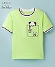 Arias 100% Cotton Knit Half Sleeves Panda Printed T-Shirt - Light Green