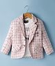 Dapper Dudes Cotton Woven Full Sleeves Checked Blazer With Printed Tee - Peach