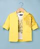Dapper Dudes Cotton Woven Full Sleeves Lion Printed Jacket With Printed Tee - Yellow