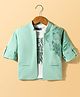 Dapper Dudes Cotton Woven Full Sleeves Lion Printed Jacket With Printed Tee - Sea Green
