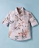 Dapper Dudes Cotton Woven Full Sleeves Floral Printed Shirt - Cream