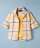 Dapper Dudes Cotton Woven Full Sleeves Shirt With Attached Tee - Yellow