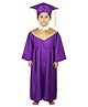 Sarvda Silk Full Sleeves Graduation Gown Costume With Cap & Sash - Purple