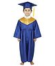 Sarvda Silk Full Sleeves Graduation Gown Costume With Cap & Sash - Blue