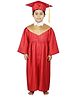 Sarvda Silk Full Sleeves Graduation Gown Costume With Cap & Sash - Red