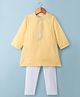 Babyhug Cotton Blend Woven Full Sleeves Striped Kurta Pyjama Set - Yellow
