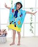 Butterthief Micro Fiber Woven Sea Life Theme Printed Hooded Poncho - Light Blue
