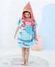 Butterthief Micro Fiber Woven Mermaid Designed Hooded Poncho - Sky Blue