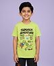 Kiddopanti Cotton Knit Half Sleeves Summer Theme Printed Tee - Neon Green