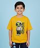 Kiddopanti Cotton Knit Half Sleeves Alien Printed Tee - Yellow