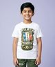 Kiddopanti Cotton Knit Half Sleeves Paris Text Printed Tee - White