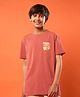 Technosport Knit Half Sleeves Make Your Move Text Printed Quick Dry Tee - Red