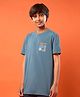 Technosport Knit Half Sleeves Make Your Move Text Printed Quick Dry Tee - Blue