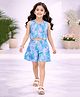 Tiara Cotton Knit Sleeveless Abstract Printed Jumpsuit - Blue