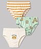 Babyhug 100% Cotton Single Jersey Knit Striped Briefs With Animal Print Pack of 3 - Multicolor