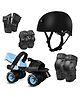 JASPO Razor Adjustable Roller Skates Combo with Helmet & Safety Gear | Lightweight Quad Skates, Unique Ankle Support, 61mm PU Wheels, Anti-Skid Surface | Kids & Adults (2531 cm, Age 8+)