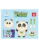 YAMAMA Panda Bamboo Fiber Dinner Set for Weaning Toddlers, Plate Bowl Cup Baby Feeding Utensils, High Quality & Safe Eco-Friendly Bamboo Fiber Tableware Set, Baby's Dining Set - Multicolor