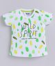 Kidcity Cotton Sinker Knit Half Sleeves Wild Spirit Text Printed Top - White